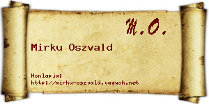 Mirku Oszvald névjegykártya